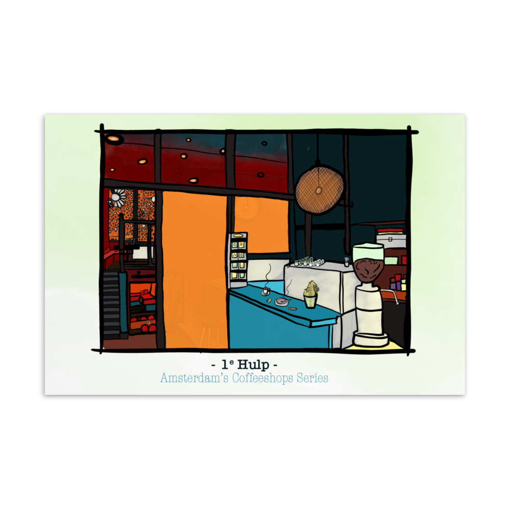 Coffeeshop First Hulp Postcard Version 1
