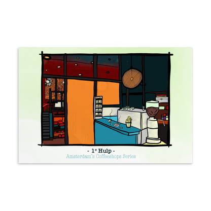 Coffeeshop First Hulp Postcard Version 1